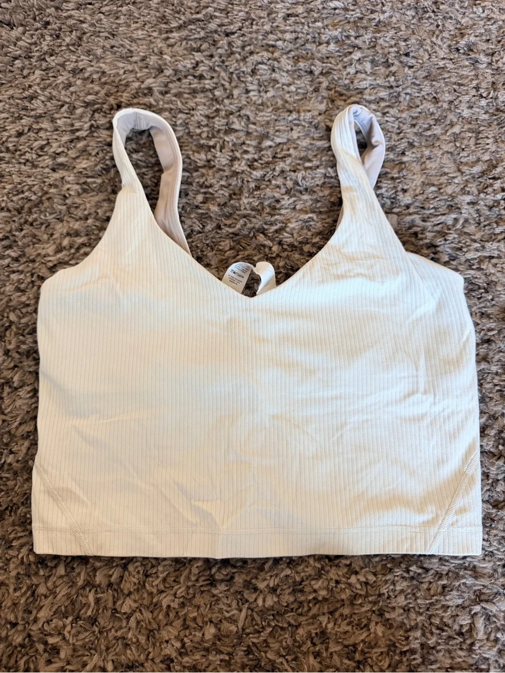 lululemon athletica Ribbed Cream Seamless Bralette Tank